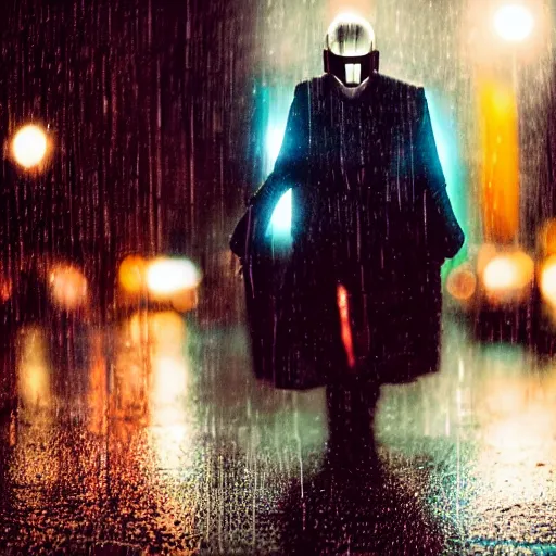 Prompt: cinestill 5 0 d candid photographic portrait by christopher nolan of a retro - futurist android, closeup, modern cyberpunk moody emotional cinematic, pouring rain menacing lights shadows, 8 k, hd, high resolution, 3 5 mm, f / 3 2, ultra realistic faces, ex machina, blur, unframed