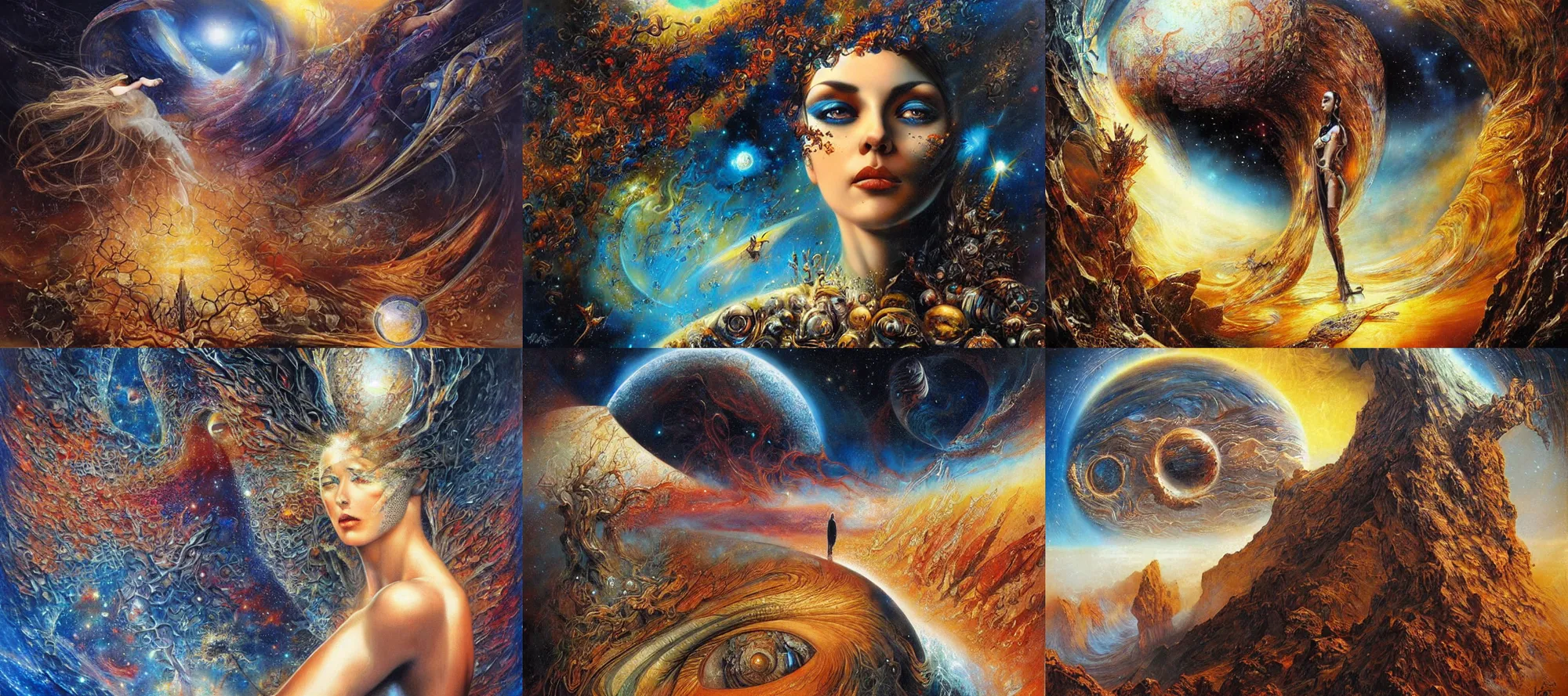 Prompt: beautiful landscape at the end of the universe, by karol bak