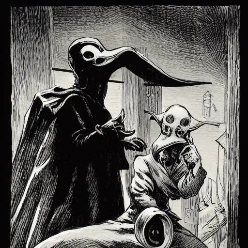 Image similar to plague doctor by joseph clement coll