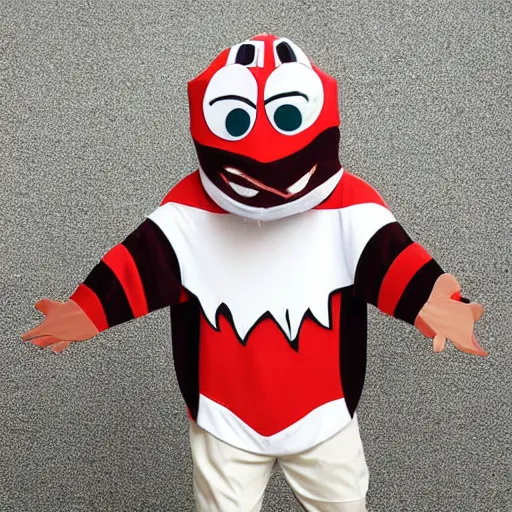 Prompt: sports team mascot, bug roach mascot costume, cocroach, the cocroaches, football mascot, anthropomorphic cocroach HD official photo, high quality costume