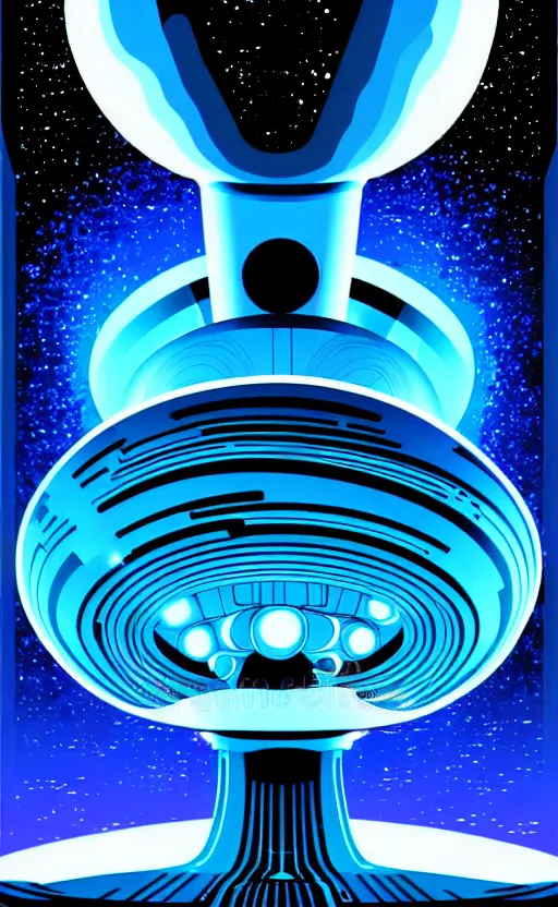 Image similar to trippy space alien mushrooms planet from the movie tron, wide angle shot, white background, vector art, illustration by frank frazetta