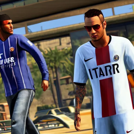 Image similar to character screenshot of neymar in grand theft auto, gta v