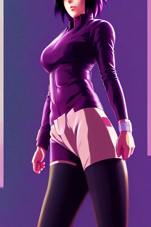 Image similar to a fullbody portrait of motoko kusanagi the major ghost in the shell : : stand alone complex, under repairs, maintenance : : by ilya kuvshinov, rossdraws, artgerm, sola digital arts, anti aliasing, raytracing : :