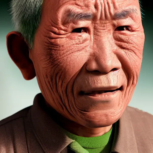 Image similar to extremely old asian man, extreme detail, photorealistic