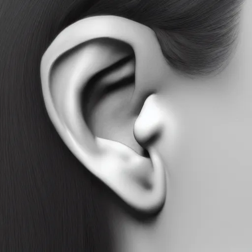 Image similar to an ear loop of woman, close up, subsurface scattering