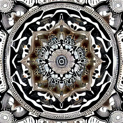 Image similar to ornate psychedelic mandala pattern, intricate detail, complex patterns, high detail