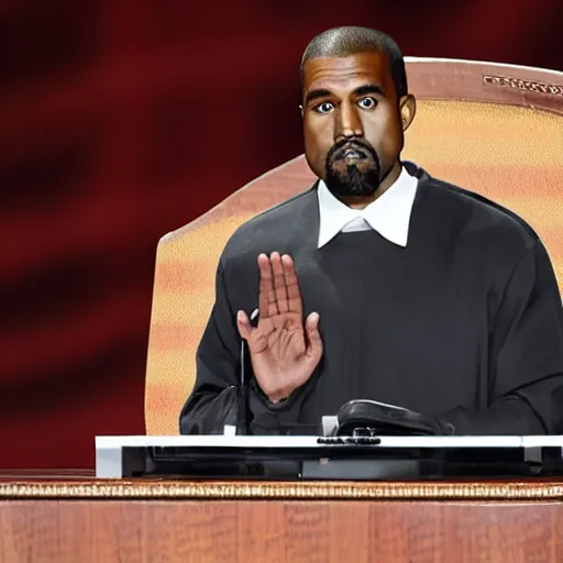 Image similar to WASHINGTON (AP) Kanye West sworn in as President, January 20th, 2024