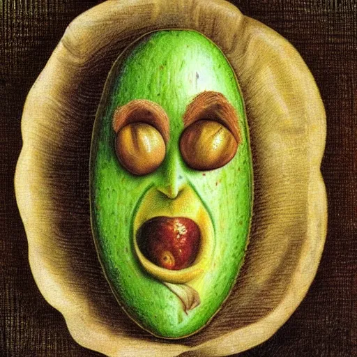 Image similar to avocado portrait of donald trump by giuseppe arcimboldo