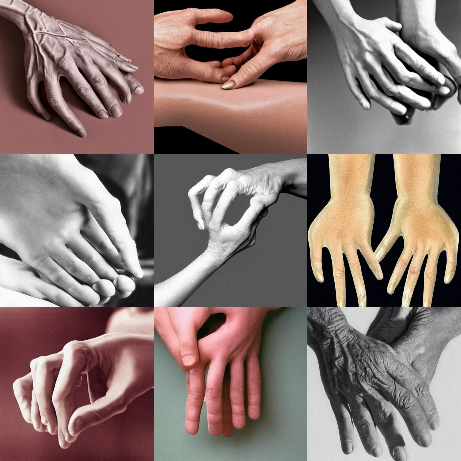 Prompt: extremely detailed and anatomically accurate photograph by roger deakins of a woman's hands, folded. designed to help art students learn how to depict human hands correctly