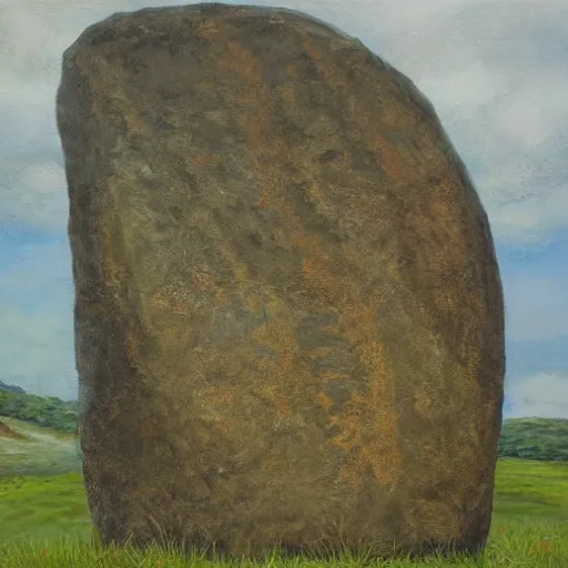 Image similar to runestone, monument, megalithic, oil painting