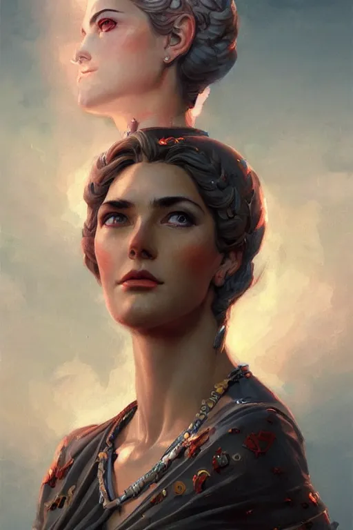 Image similar to goddess of the soviet union, highly detailed, digital painting, artstation, concept art, smooth, sharp focus, illustration, unreal engine 5, 8 k, art by artgerm and greg rutkowski and edgar maxence