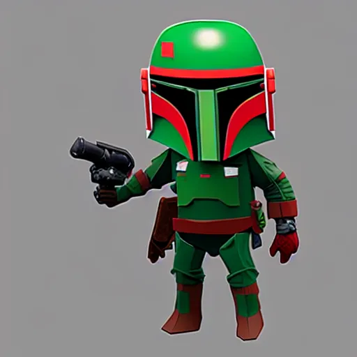 Image similar to Low poly Boba Fett, detailed, 8k