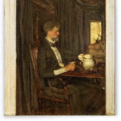 Image similar to the collector by alfred stevens