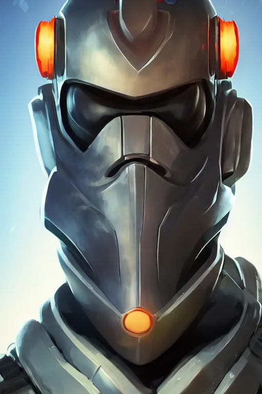 Image similar to epic mask helmet robot ninja portrait stylized as fornite style game design fanart by concept artist gervasio canda, behance hd by jesper ejsing, by rhads, makoto shinkai and lois van baarle, ilya kuvshinov, rossdraws global illumination radiating a glowing aura global illumination ray tracing hdr render in unreal engine 5