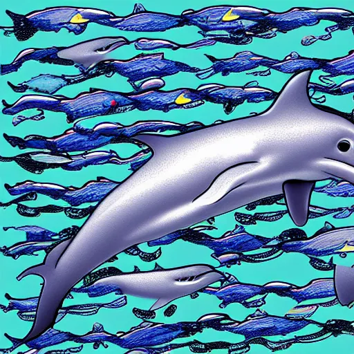 Prompt: magic eye image of a dolphin