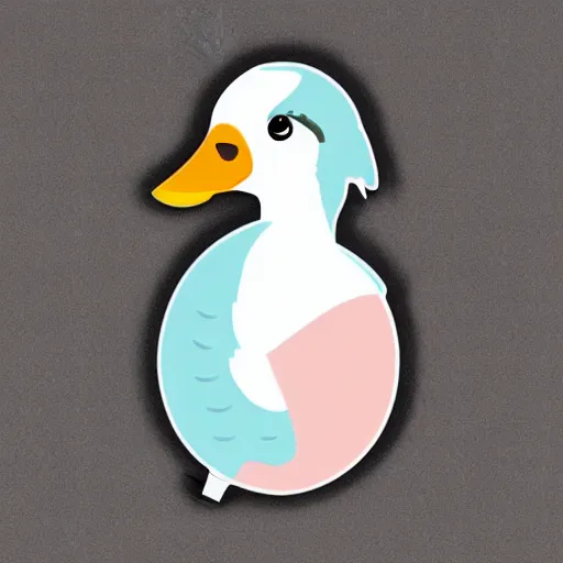 Image similar to cute kawaii goose, diecut, sticker concept design
