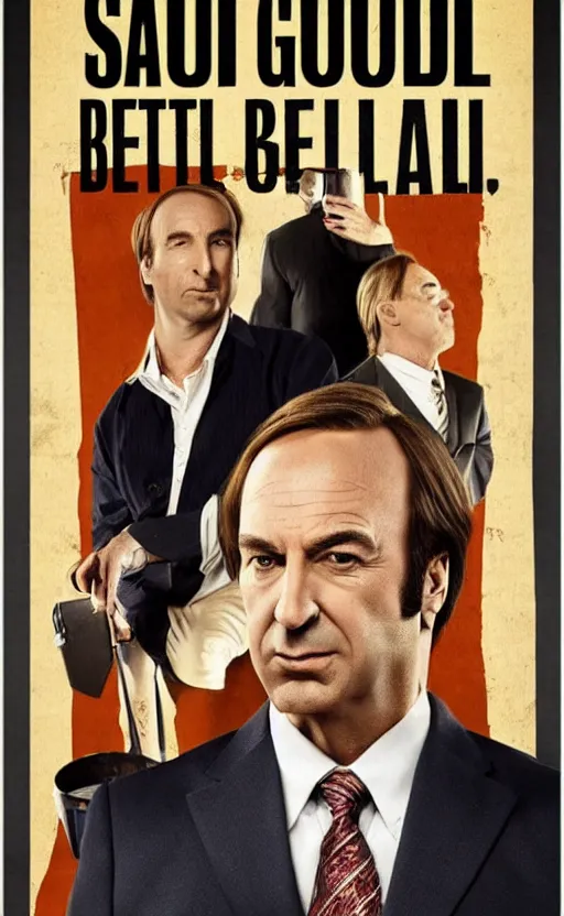 Prompt: saul goodman, poster of better call saul, vintage
