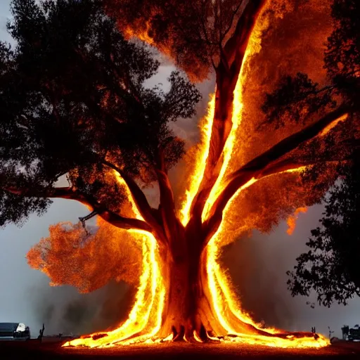 Image similar to giant tree of life on fire