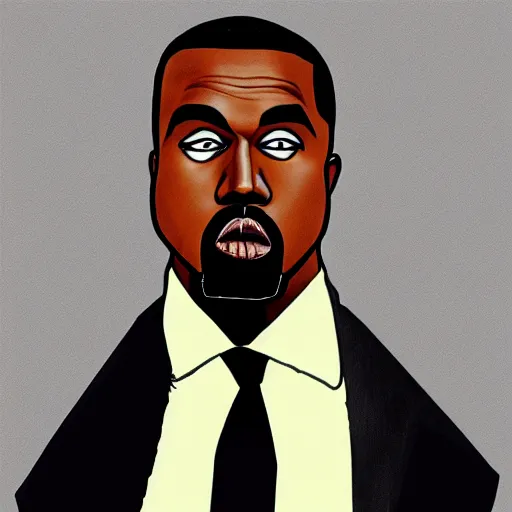 Image similar to kanye west drawn in the style of my hero academia