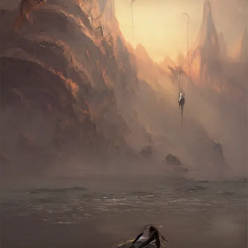 Prompt: A Silt Strider from Morrowind, Magic the Gathering art, art by greg rutkowski, matte painting, trending on artstation, very detailed