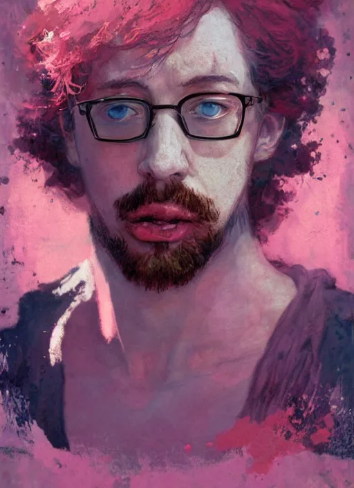 Image similar to sam hyde emerging from pink water by greg rutkowski, claude monet, conrad roset, takato yomamoto, rule of thirds, sigma look, beautiful