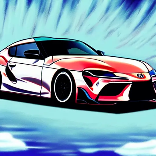Image similar to toyota supra 2 0 2 1 initial d, anime art