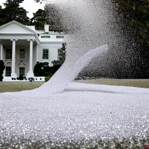 Image similar to photo aftermath glitter explosion white house