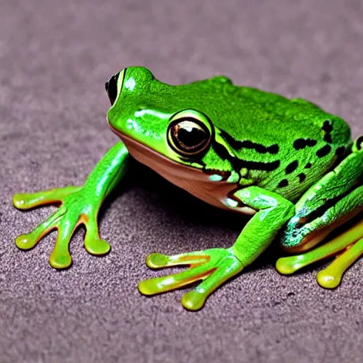 Prompt: frog-cat hybrid, haurless, smooth skin, cuddly, adorable, award-winning photography