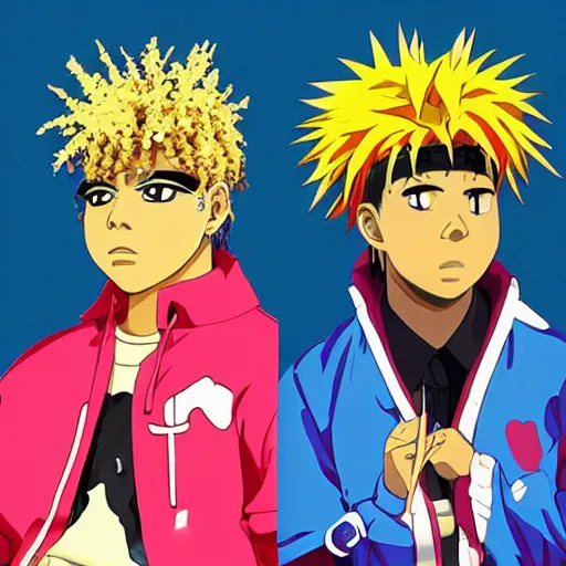 Prompt: ilovemakonnen, as an anime character