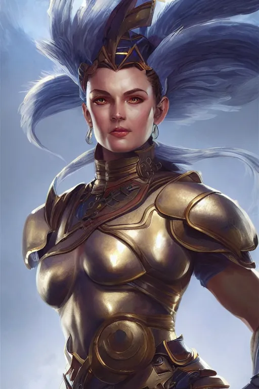 Image similar to amazon valkyrie athena, d & d, fantasy, portrait, highly detailed, headshot, digital painting, trending on artstation, concept art, sharp focus, illustration, art by artgerm and greg rutkowski and magali villeneuve