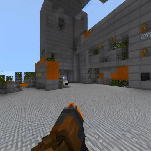 Half-Life 2 in minecraft, game footage, Stable Diffusion