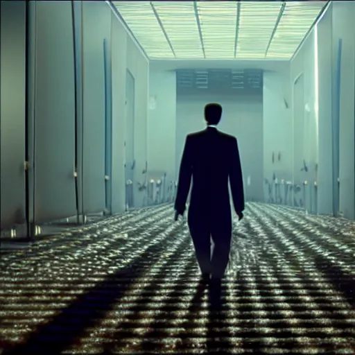 Image similar to a cinematic film still from a 2001 Pixar horror movie about an evil Billionaire that creates a virus to control the population, in the style of Pixar, shallow depth of focus
