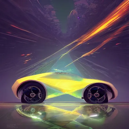 Image similar to solarpunk hovercar, clean energy, green technology, highway, sunny day, futurism, intricate, glow, highly detailed, digital painting, artstation, concept art, smooth, sharp focus, epic landscape, art by akihiko yoshida and tim mcburnie and anato finnstark