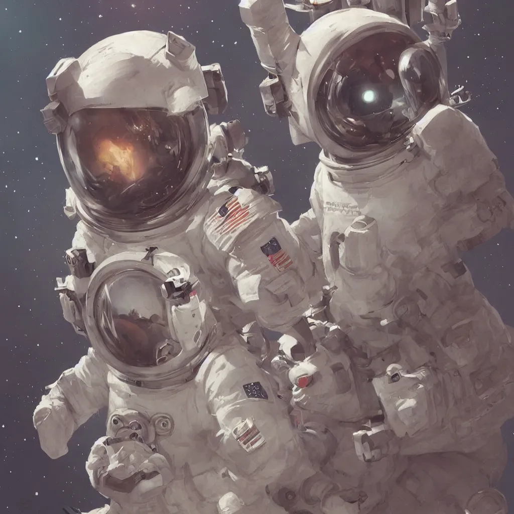 Image similar to bunny astronaut by rossdraws and greg rutkowski, detailed, midjourney