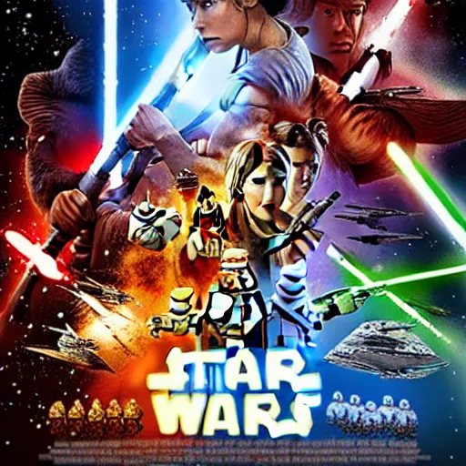 Prompt: star wars war poster
