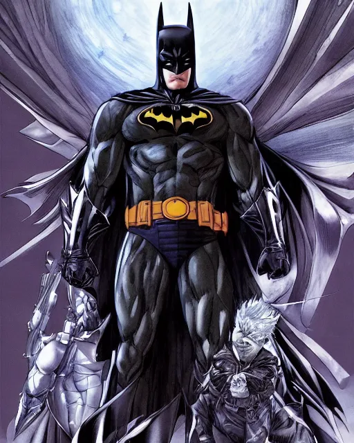 Image similar to Batman by Yoshitaka Amano 4k hyper detailed trending on artstation