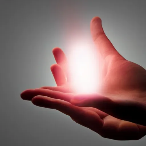 Prompt: a floating glowing infinity in someone's hands