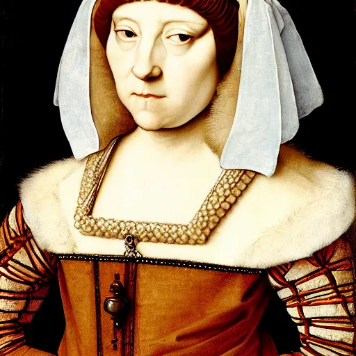 Image similar to skudy of a pretty young woman. by hans holbein the younger.