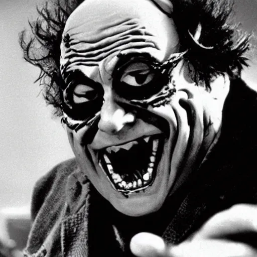 Image similar to Danny Devito as a Freddy Krueger in a Nightmare on Elm Street (1984)