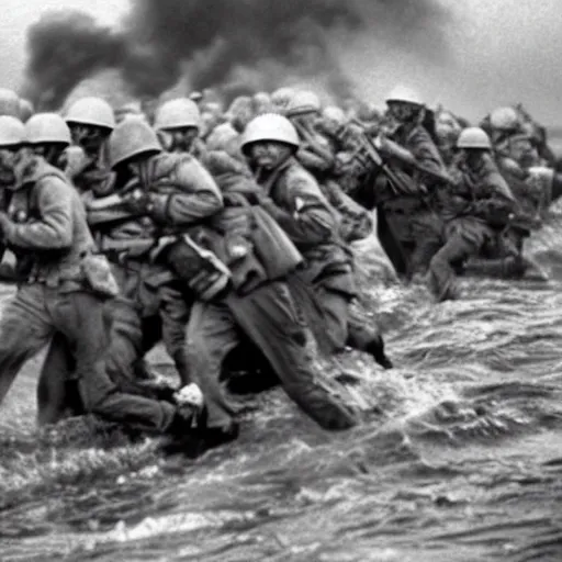 Image similar to the d - day, by robert capa,