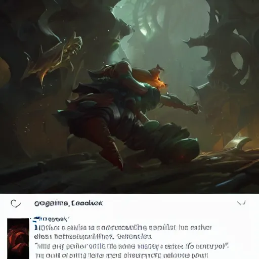 Image similar to me laughing at league of legends developers by greg rutkowski