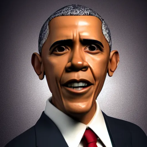 Image similar to Barack Obama animatronic, octane render, studio lighting, 35mm lens, high resolution 8k, 3D model,