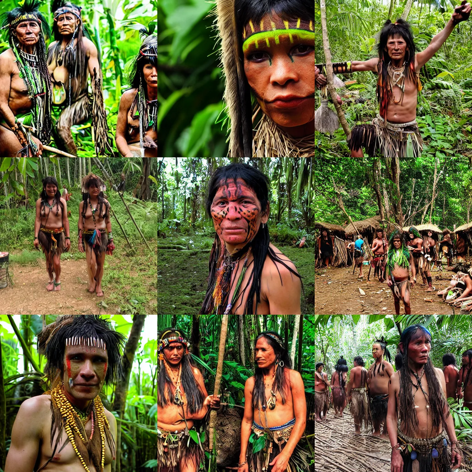 Prompt: long lost amazon tribe member