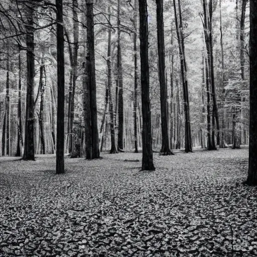 Image similar to light greyscale photograph of a forest, very low contrast