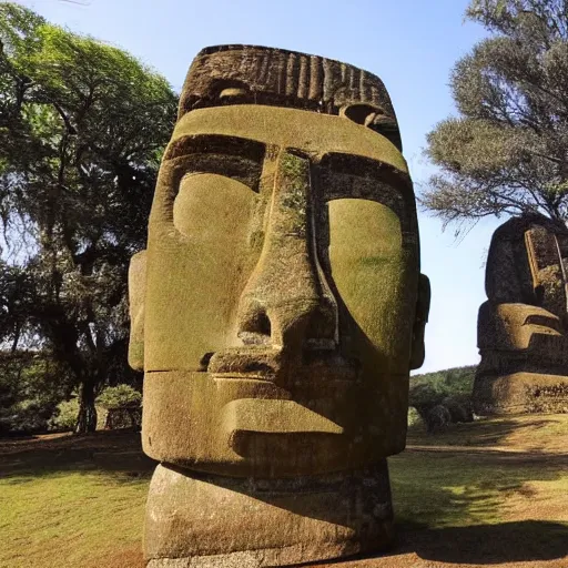 Image similar to a moai statue with the face of benjamin netanyahu