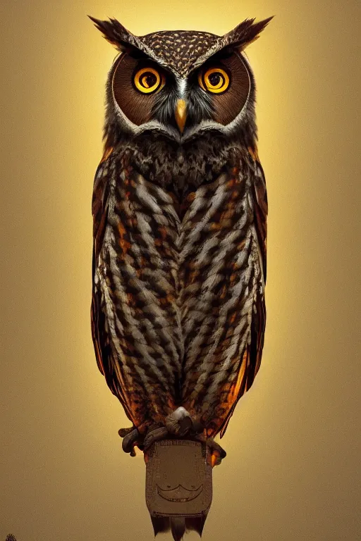 Image similar to portrait of an owl made out of amber. intricate artwork by tooth wu wlop beeple dan mumford concept art, octane render, trending on art station