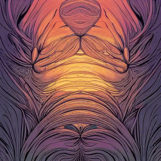 Prompt: earthy, minimal, abstract, flower, pastel and neutral colors, inner glow, art by dan mumford and justin gerard