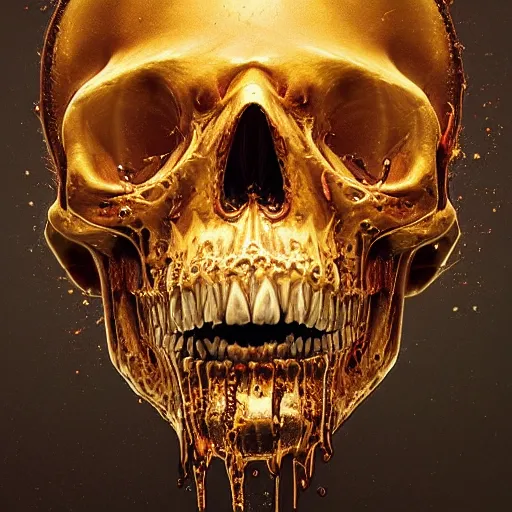Image similar to portrait_of_a_melting_liquid_skull._intricate_abstract._intricate_artwork._by_Tooth_Wu_wlop_beeple_dan_mumford._octane_render_trending_on_artstation suitable for album cover artwork