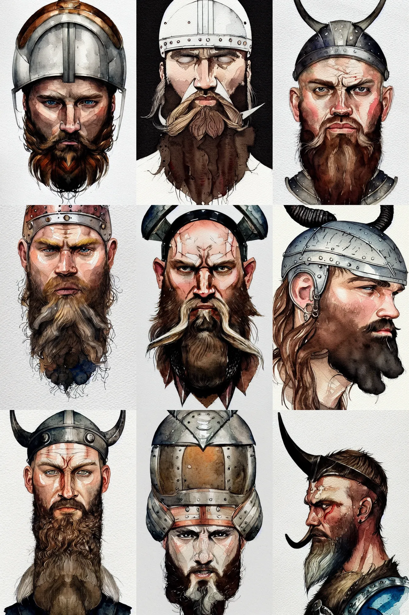 viking warrior head drawing