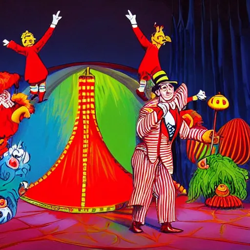 Prompt: circus mcgurkus, dr seuss